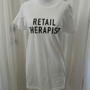 T&J retail THERAPIST t shirt white M, NWT
